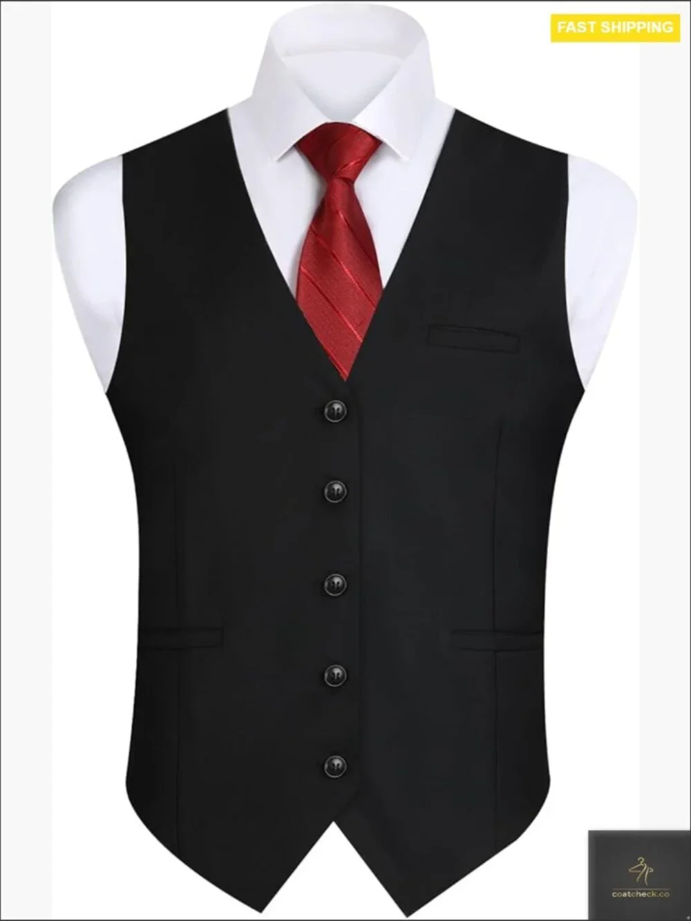 Classic Men's Suit Vest Formal Business Casual Wedding Waistcoat V-Neck